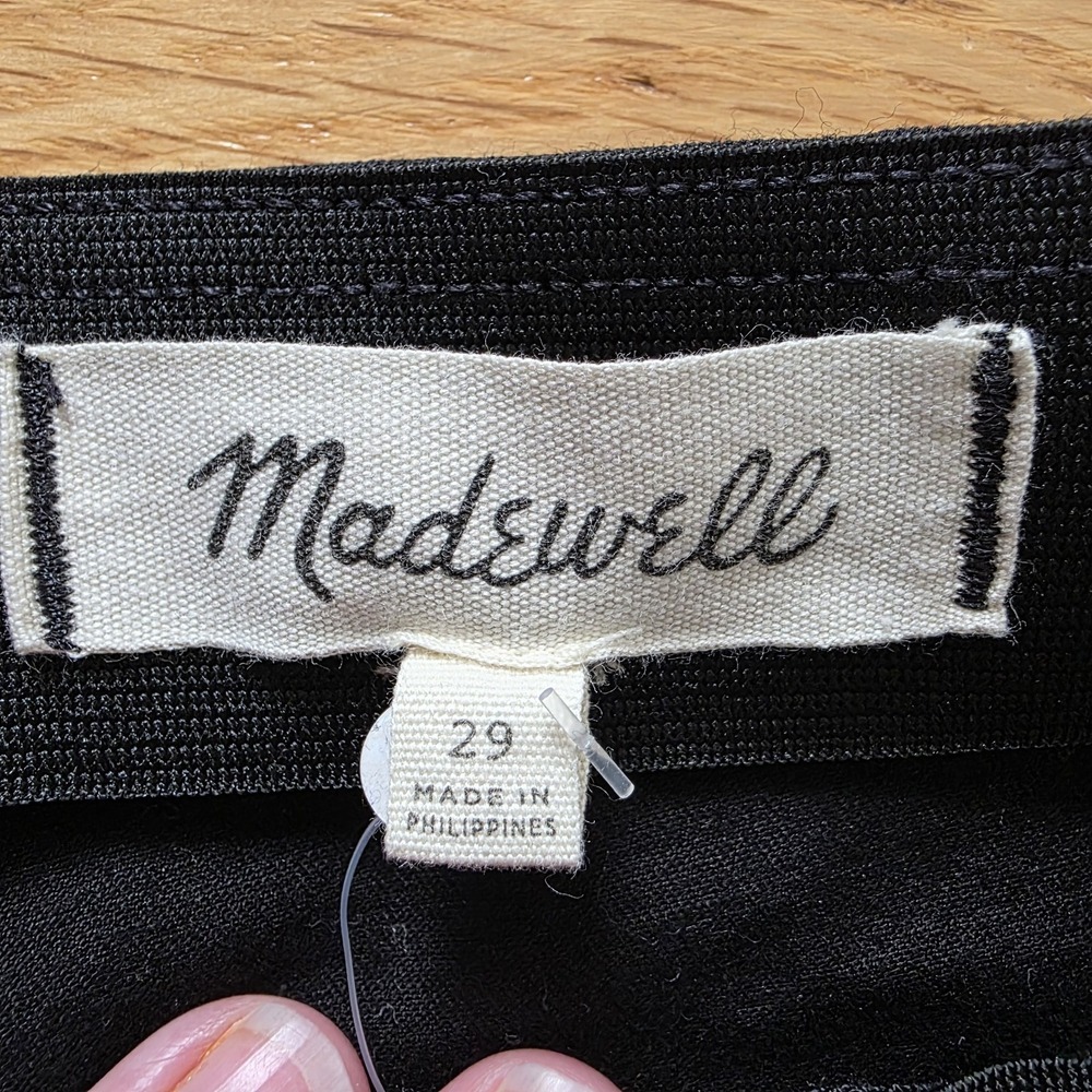 Madewell Fraser Slim Pant Womens Sz 29 Black Preppy Business Acadameia NWT - Picture 2 of 9